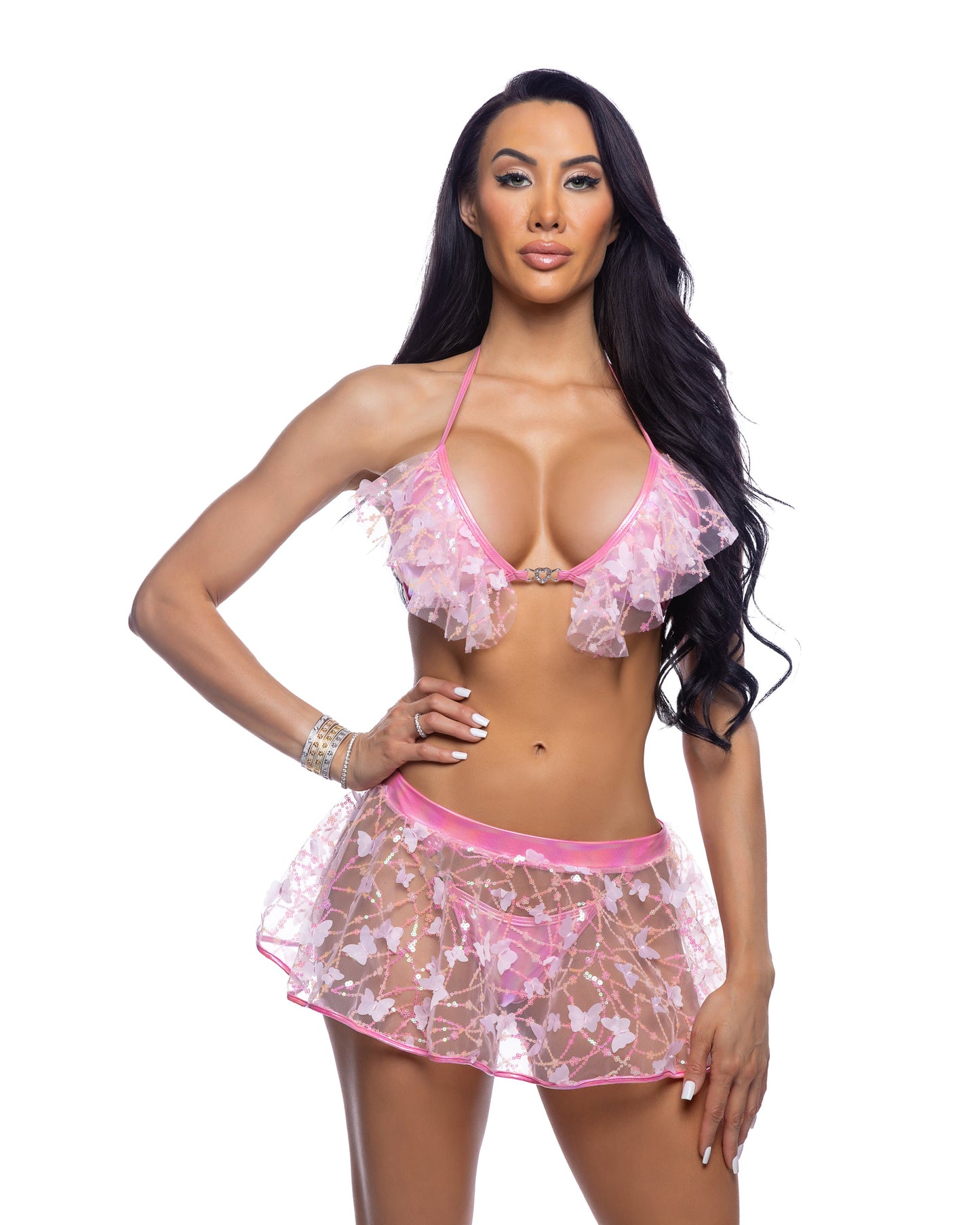 6718 - Butterfly & Sequin Mini Skirt